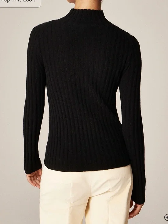 J Crew Wide-rib cashmere turtleneck sweater - Picture 4 of 6